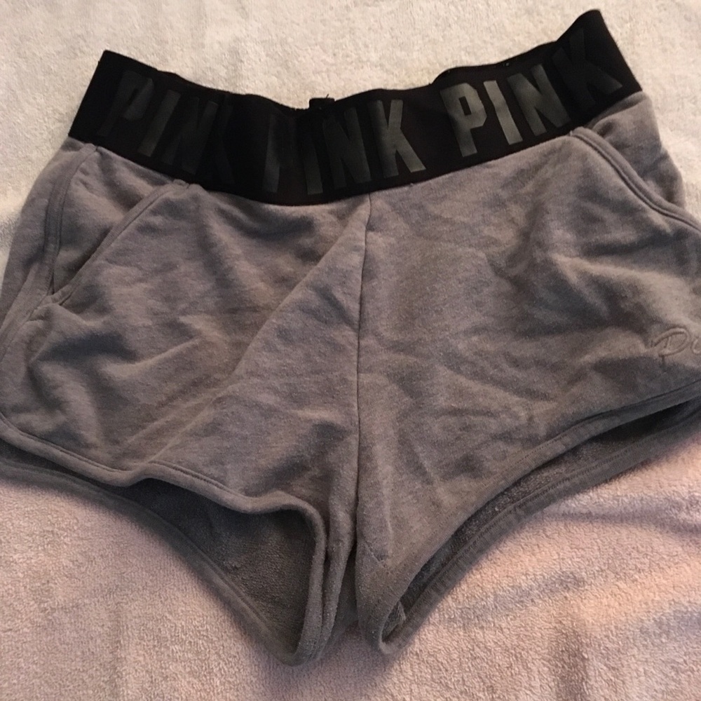 Victoria’s Secret/Pink Size Large gray shorts. Elastic waist.